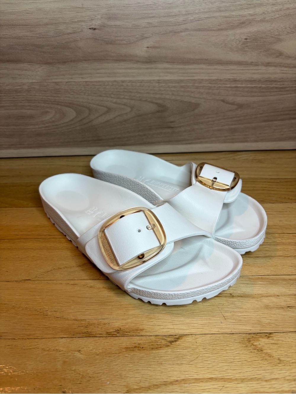 Birkenstock Madrid Big Buckle Eva White Sandals - Size 37 - Picture 2 of 8